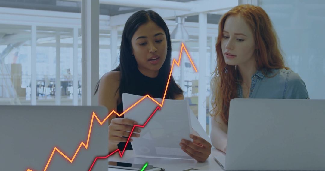 Office Professionals Collaborating on Data Analytics Project