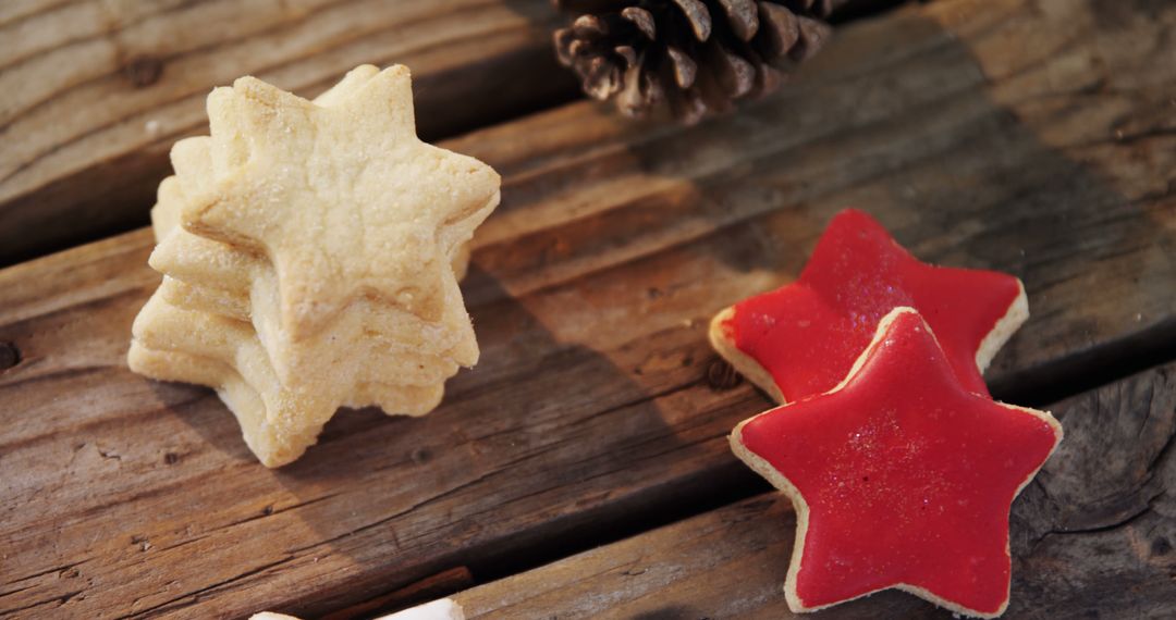 Homemade Star Shaped Cookies on Rustic Wood Table - Free Images, Stock Photos and Pictures on Pikwizard.com