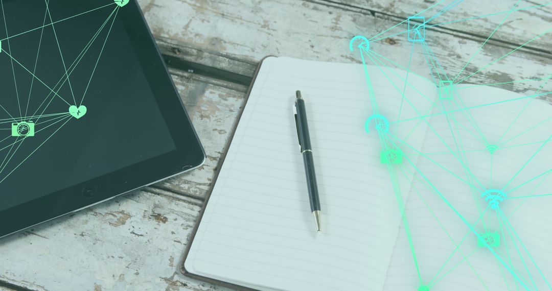 Digital Network Concept with Tablet and Notebook