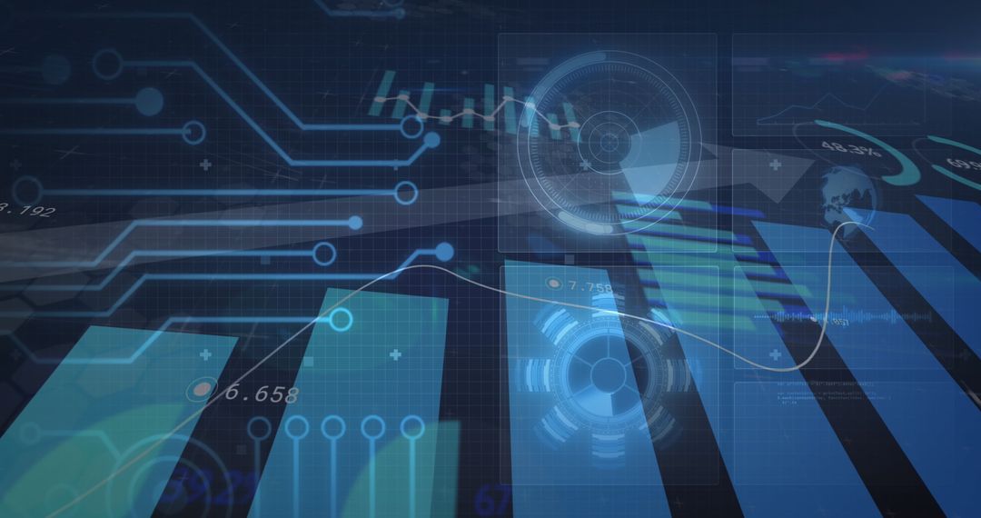 Digital Interface with Financial Data and Analytics Art