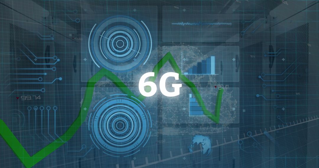 Futuristic 6G Digital Data Interface Background