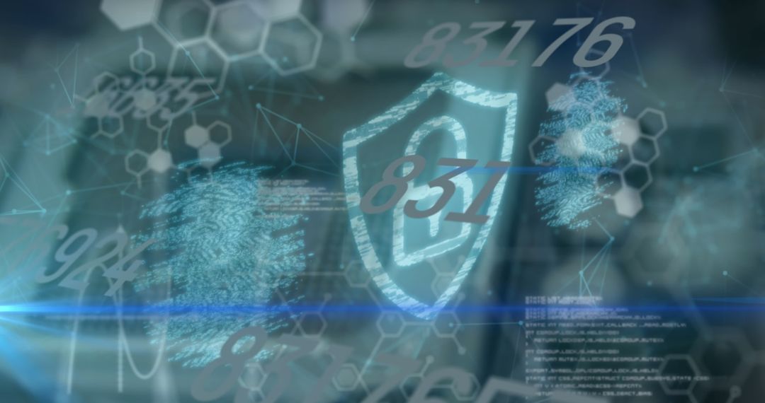 Futuristic Digital Security Interface with Biometrics