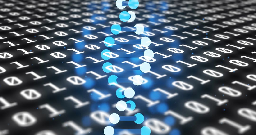 Abstract DNA Helix Over Binary Data Stream