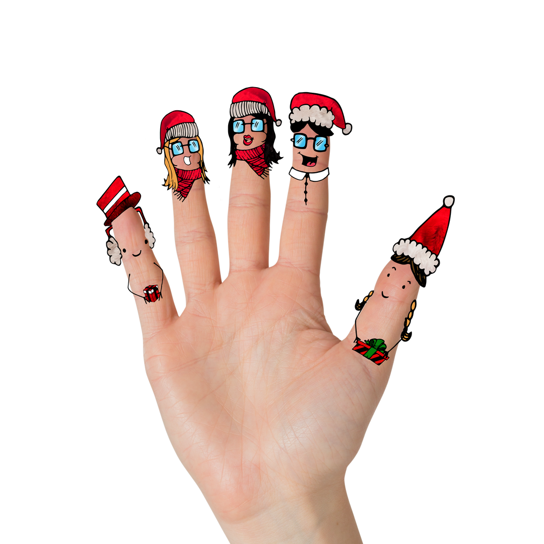 Transparent Illustrative Christmas Fingers with Santa Hats Vector - Download Free Stock Images Pikwizard.com