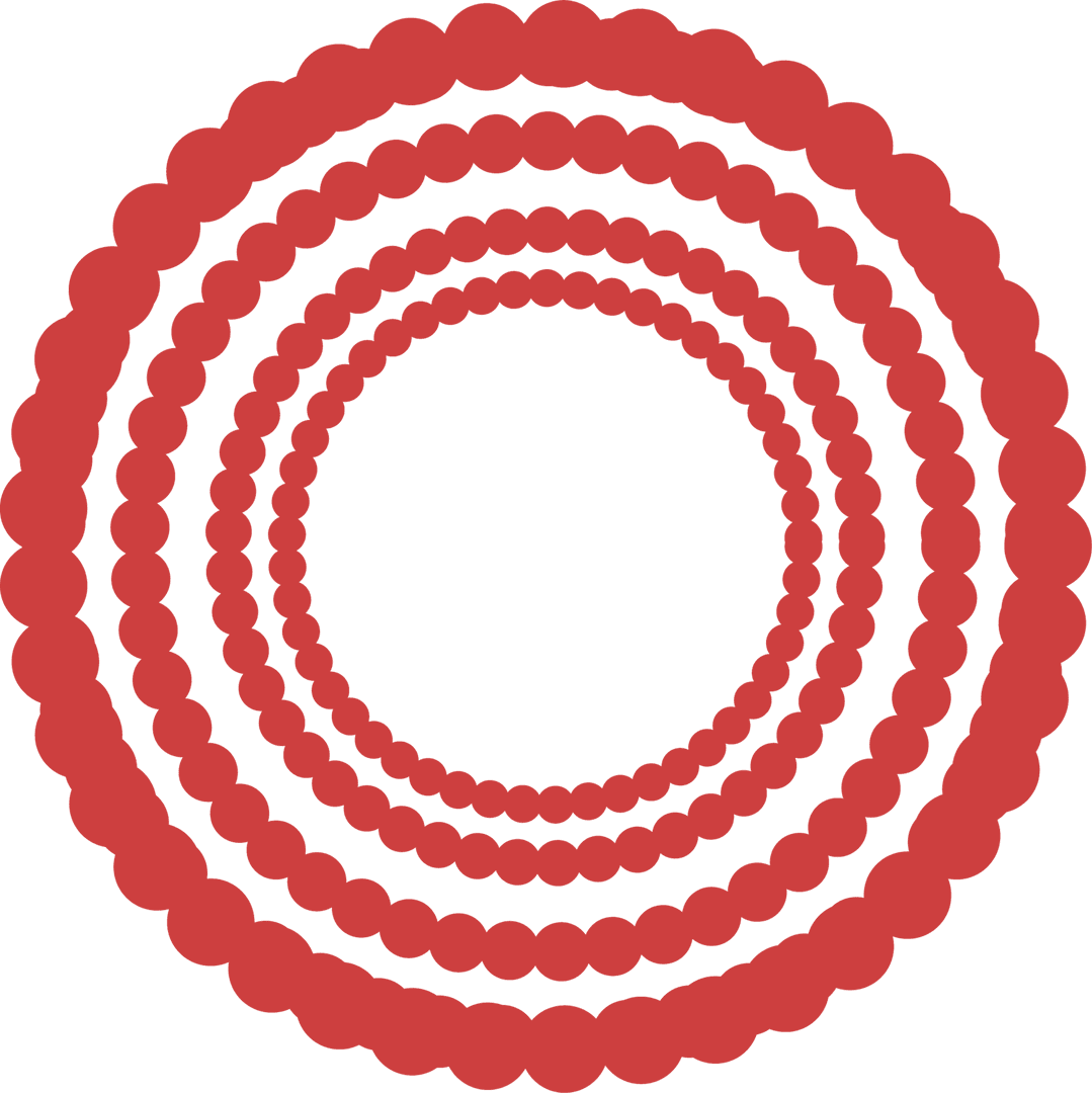 Red Circular Geometry with Transparent Background Illustration