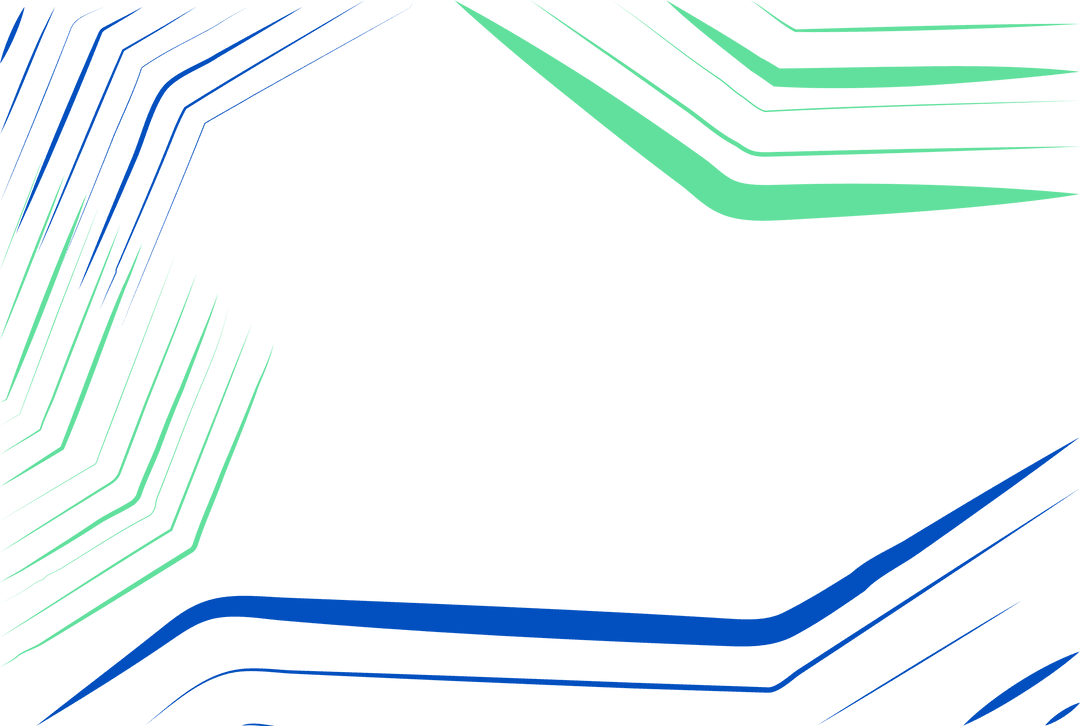 Abstract Blue Green Stripes on Transparent Background