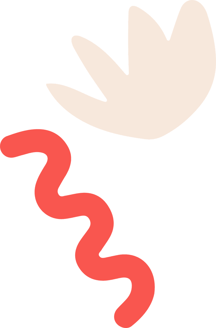 Minimalist Abstract Motif with Leaves on Transparent Background