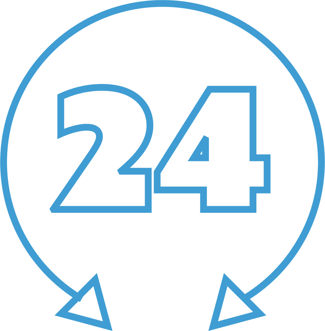 24 Hours Transparent Mode Cycle Arrows Icon