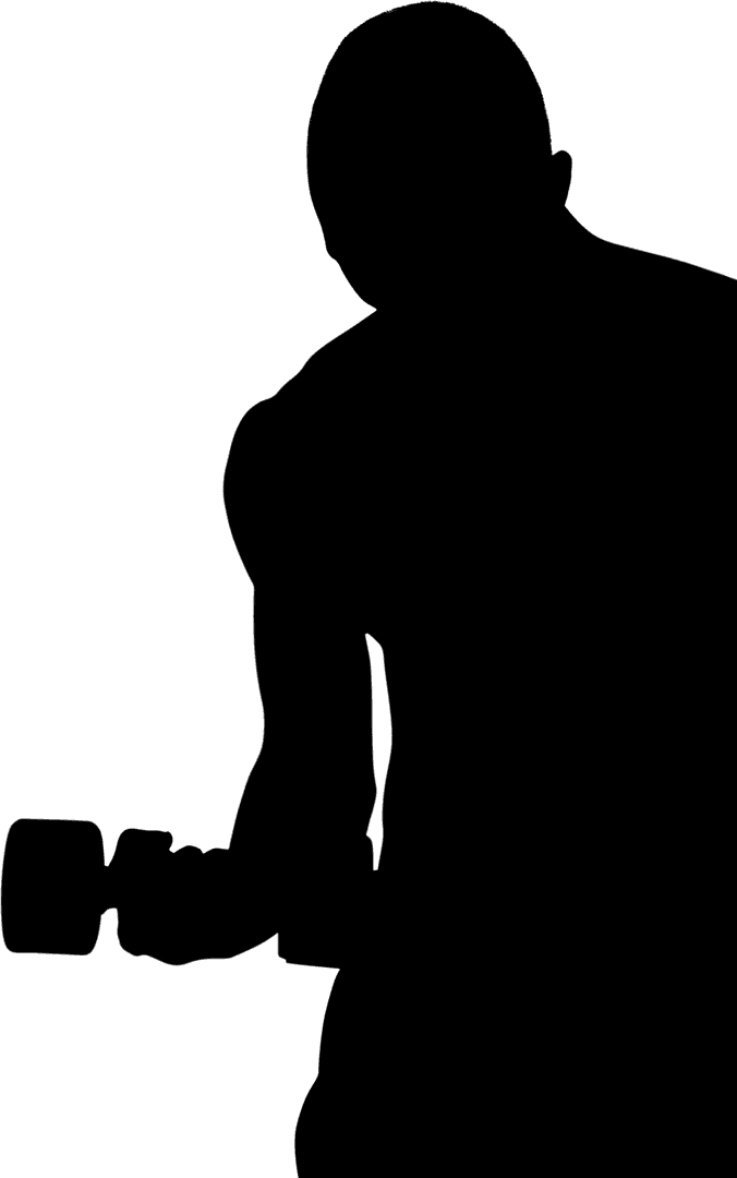 Male Athlete Lifting Dumbbell with Transparent Background