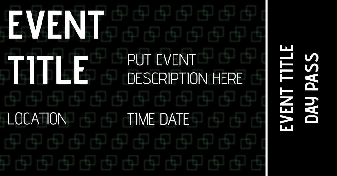 Event Invitation Template with Modern Black Background and Squares Design - Download Free Stock Templates Pikwizard.com