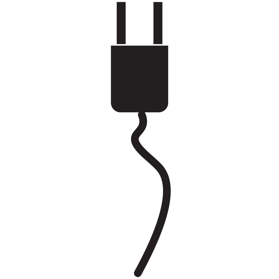 Vector Illustration of Electronic Power Cable on Transparent Background