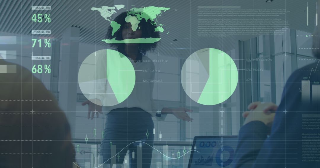 Business Data Analytics in Corporate Meeting with Futuristic Technology