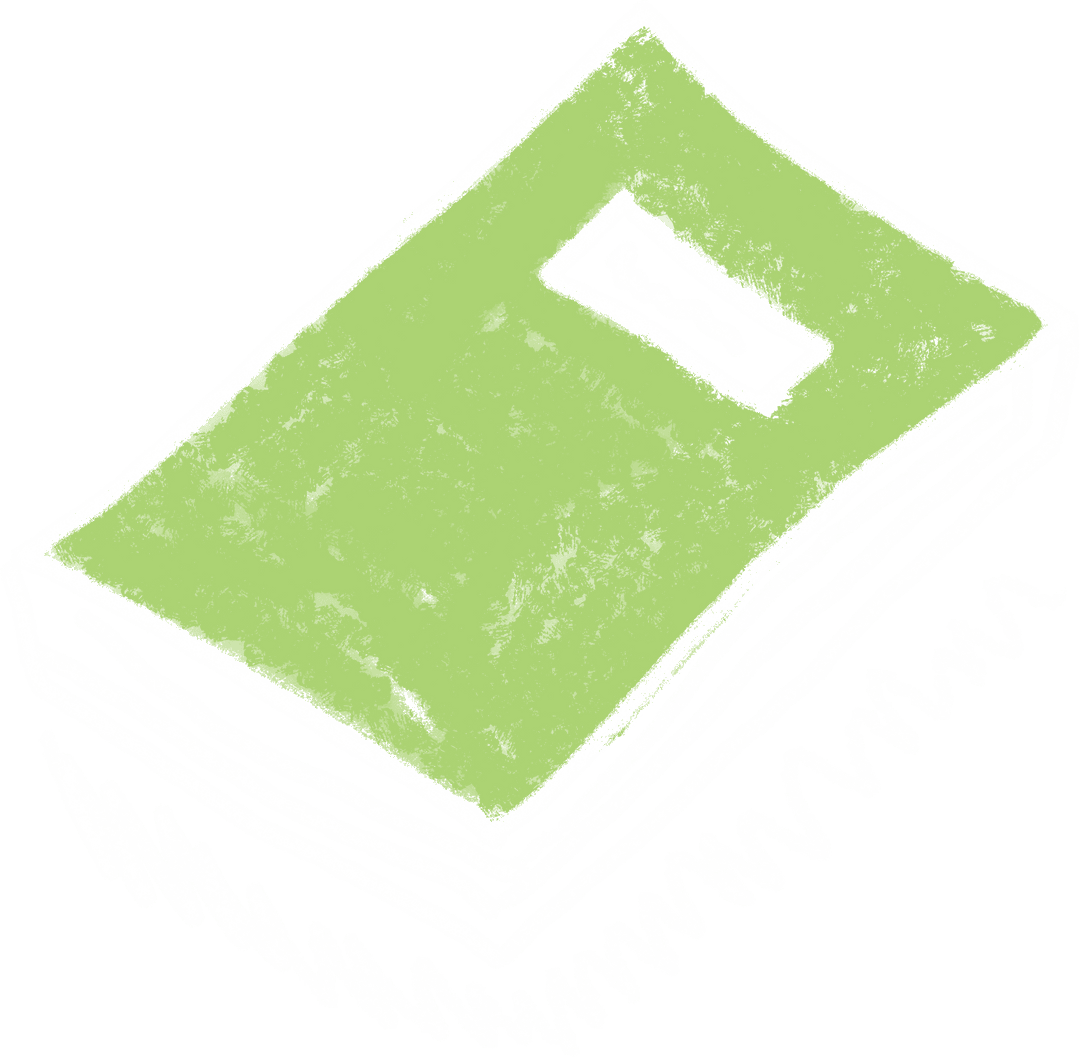 Hand-Drawn Green Book on Transparent Chalkboard Background