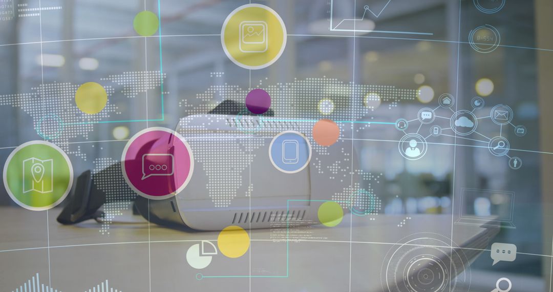 Virtual Reality Headset with Digital Interface Overworld