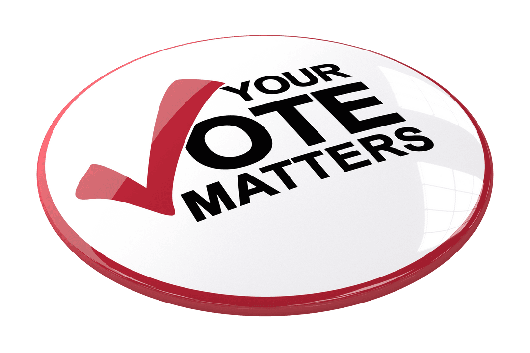 Transparent Vote Button with Your Vote Matters Text