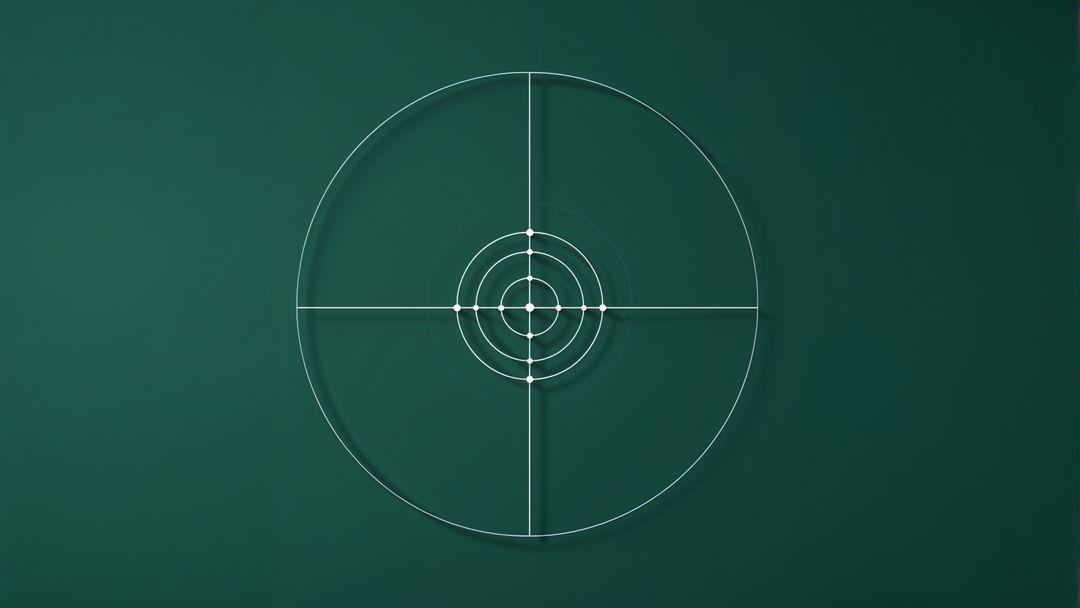 Abstract Crosshair Design on Green Background