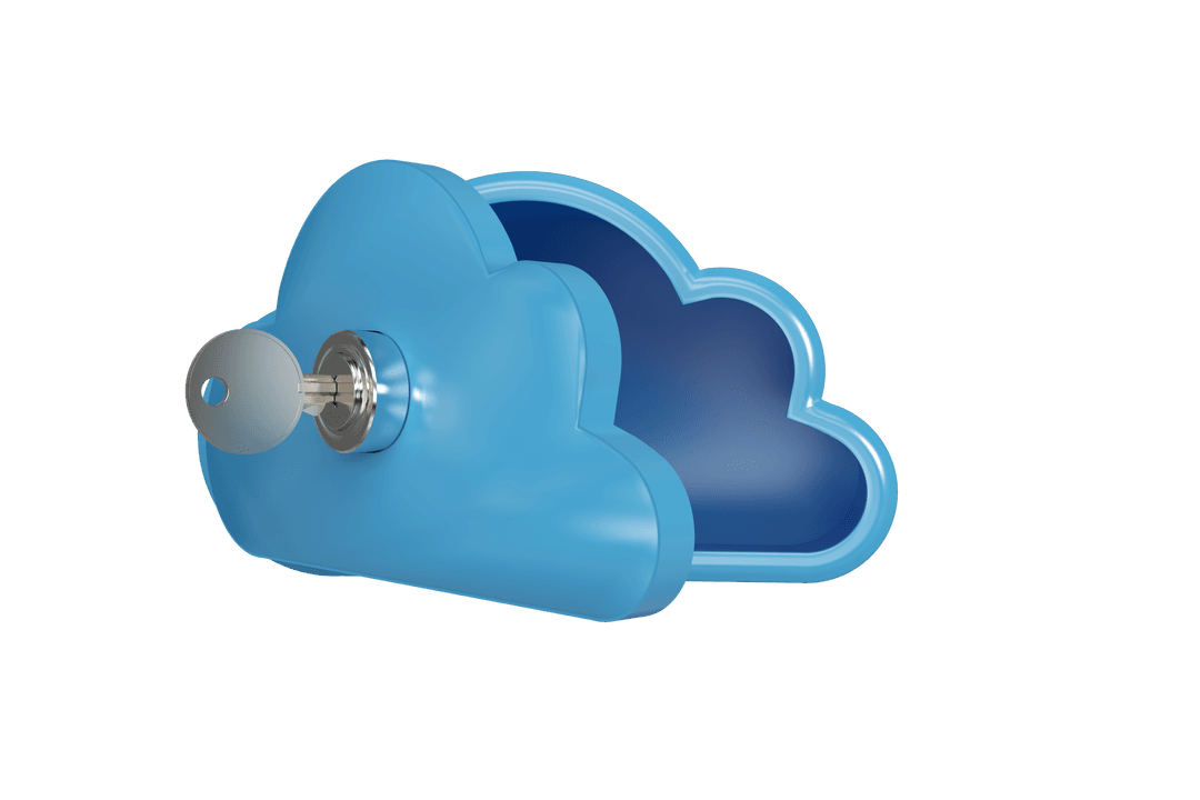 Transparent Blue Cloud-Shaped Locker with Key for Secure Storage