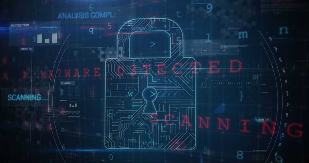 Cybersecurity Lock Highlighting Ransomware Threat Detection