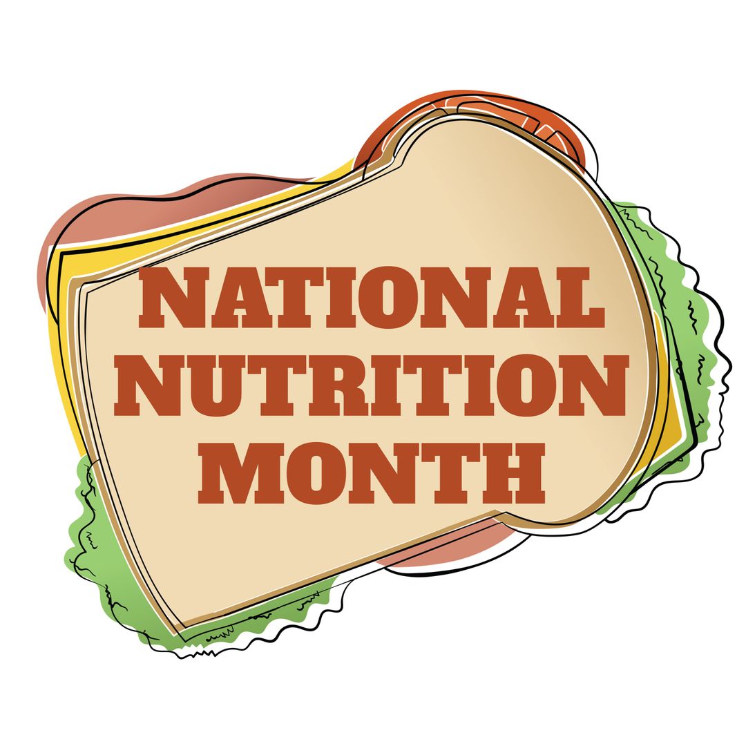 Vibrant National Nutrition Month Badge for Health Promotion