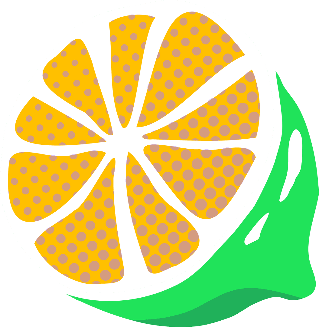 Vibrant Citrus Pop Art Illustration with Transparent Background