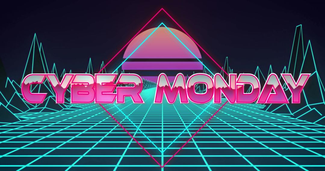 Retro Futuristic Cyber Monday Digital Art Design