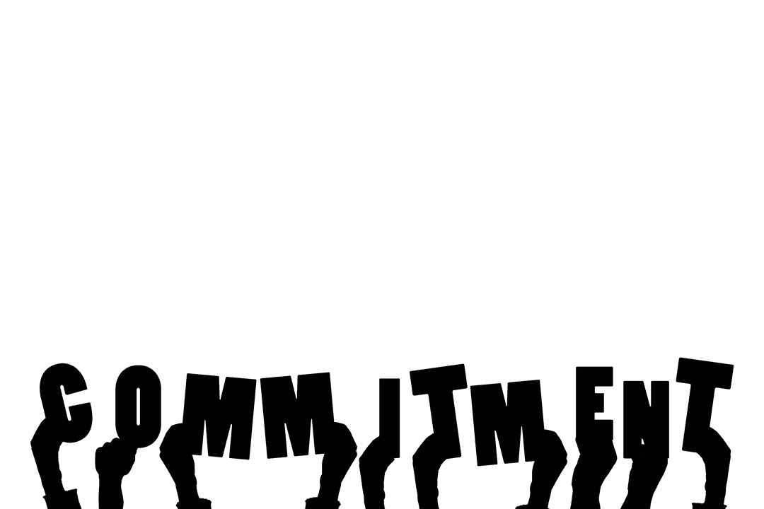 Hands Holding Commitment Text on Transparent Background Illustration