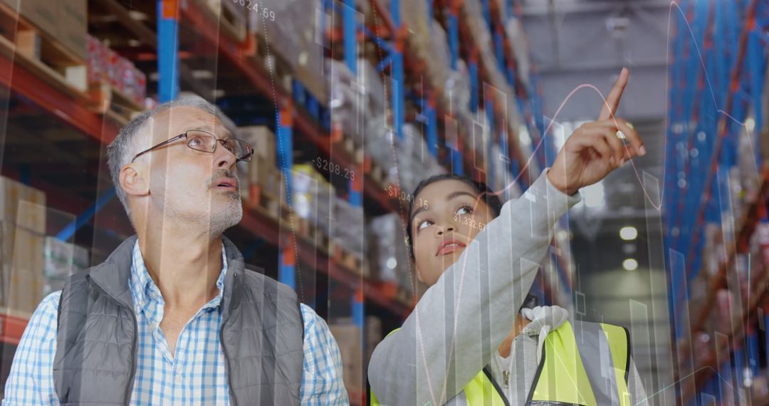 Warehouse Management Team Analyzing Data Trends