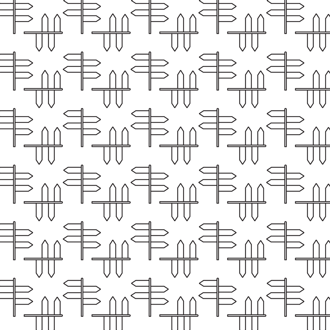 Transparent Pattern of Blank Signposts: Travel Directions Illustration