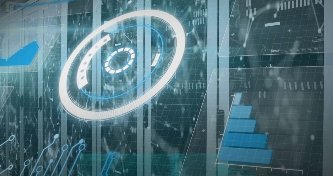 Futuristic Digital Interface with Holographic Network