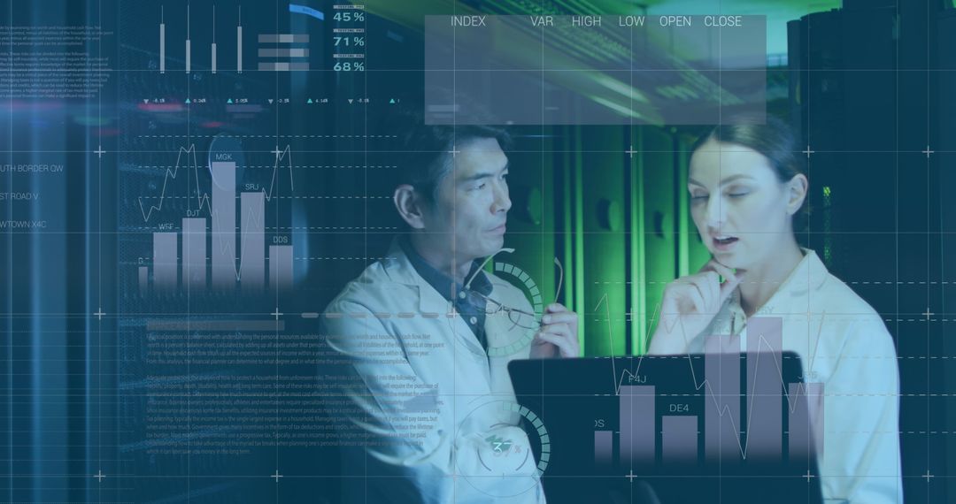 Data Processing in Action with Diverse Team in Server Room