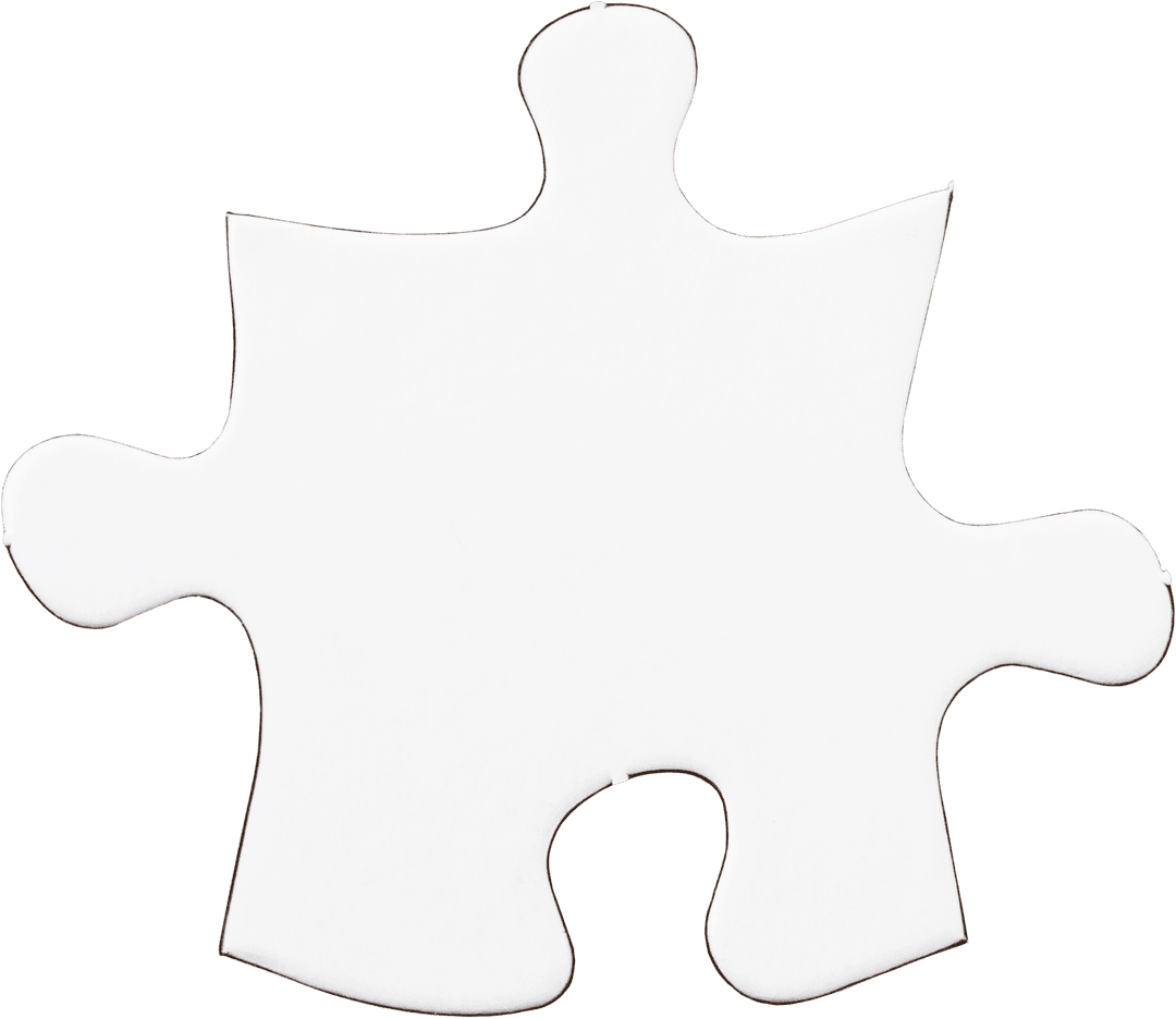 Isolated White Puzzle Piece on Transparent Background