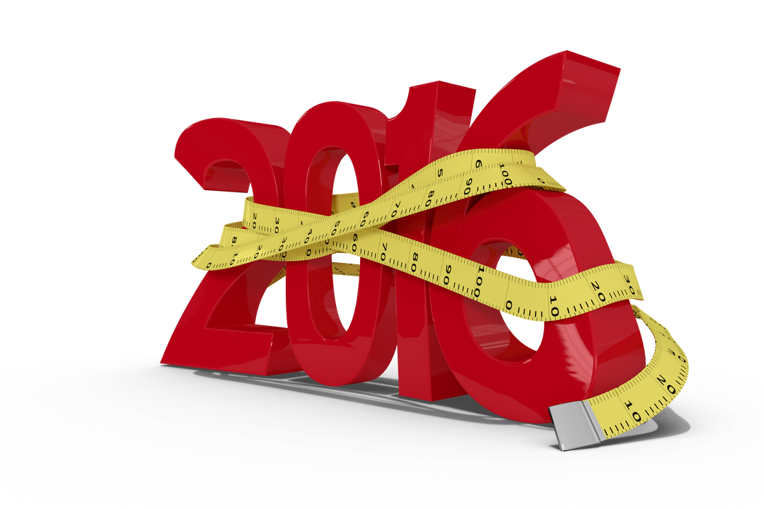 2016 Year with Tape Measure Wrapped Illustration on a Transparent Background - Download Free Stock Images Pikwizard.com