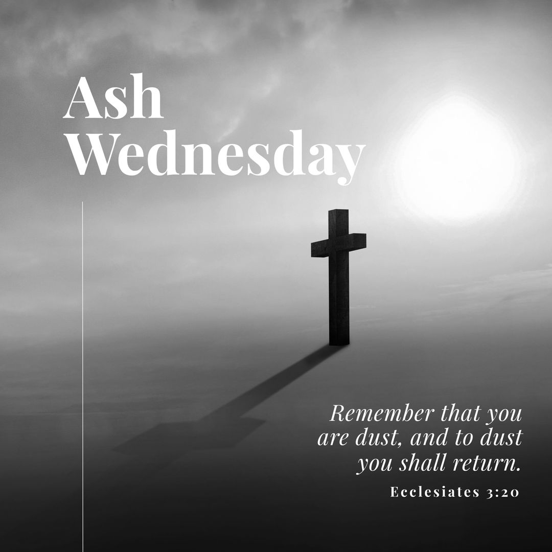 Ash Wednesday Commemoration with Classic Cross Symbol