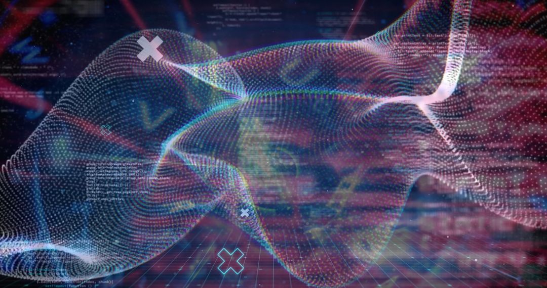 Abstract Digital Waves and Global Network Data Concept