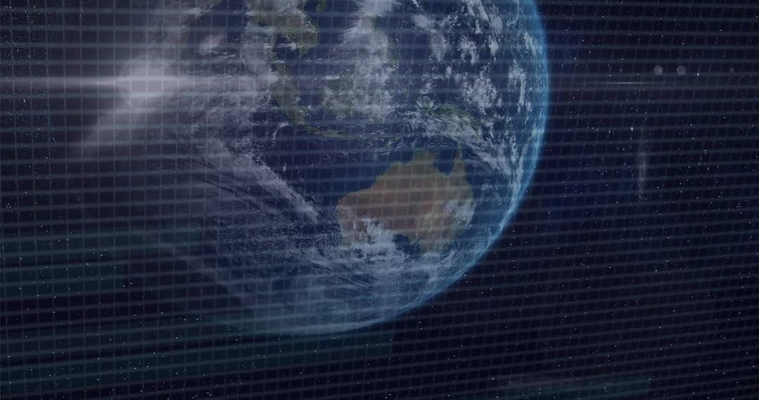 Digital Data Lines Forming a Network around Earth
