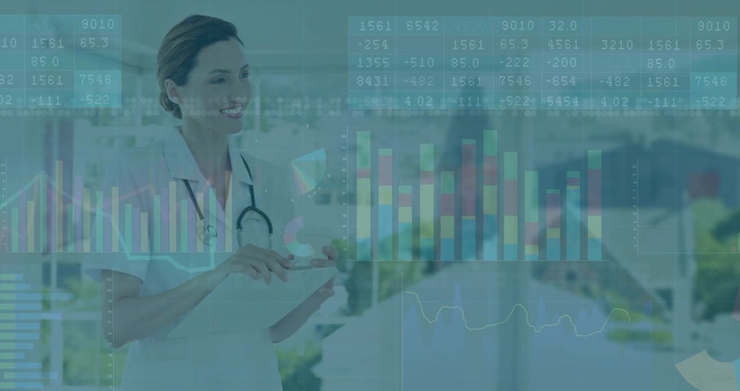 Doctor Analyzing Data on Tablet in Modern Hospital Environment