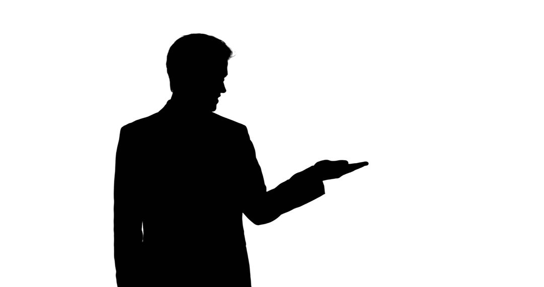 Silhouette of Businessman Holding Open Hand - Free Images, Stock Photos and Pictures on Pikwizard.com