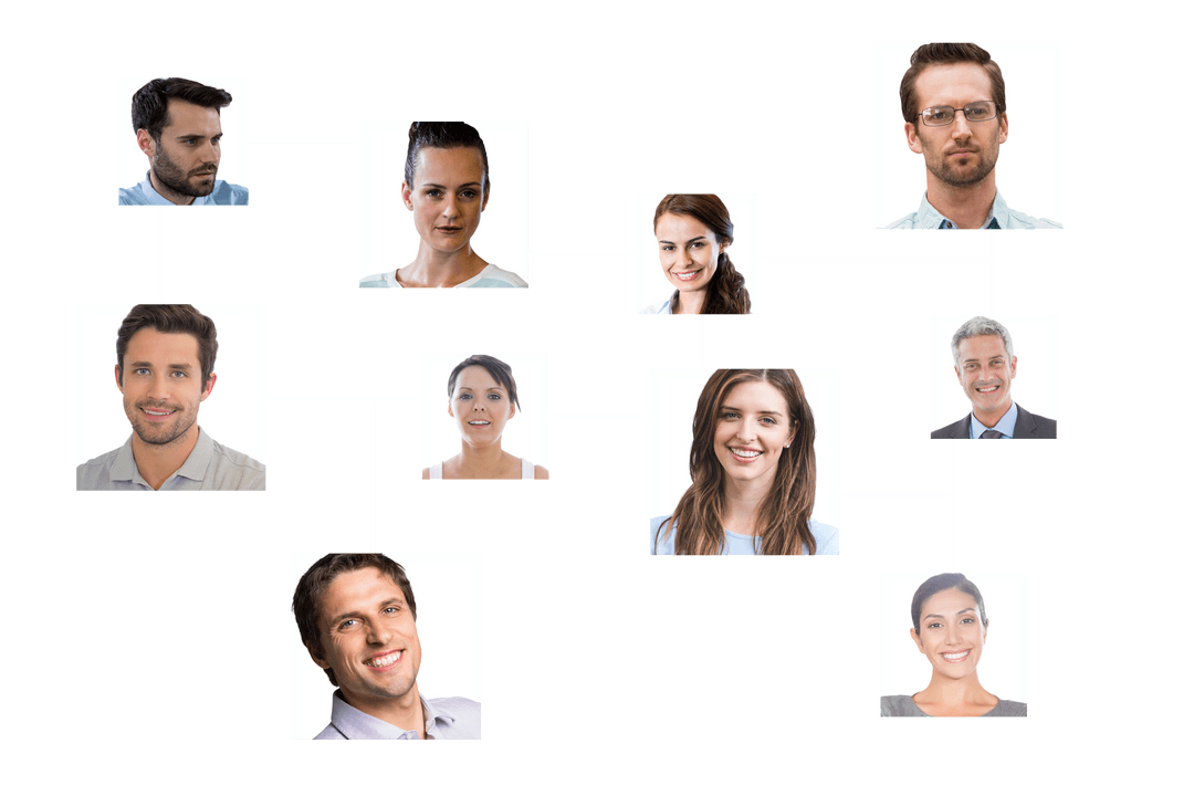 Transparent Network of Diverse Business Colleagues Demonstrating Connectivity