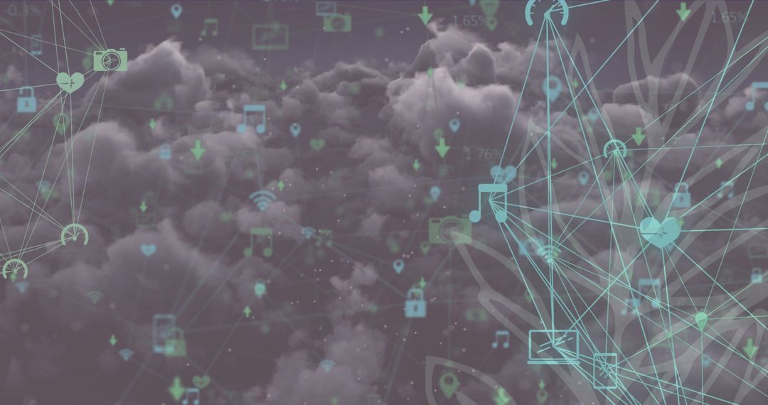Digital Network Concepts Over Cloudy Sky Background