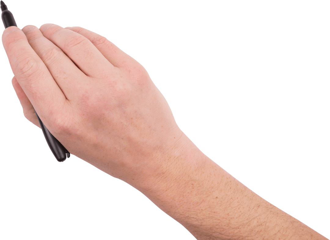 Transparent Hand Writing with Felt Tip Pen on Clear Background