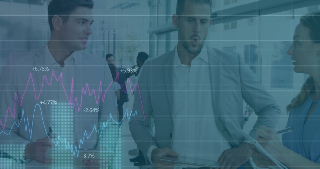 Digital Financial Data Analyzing in Modern Business Meeting