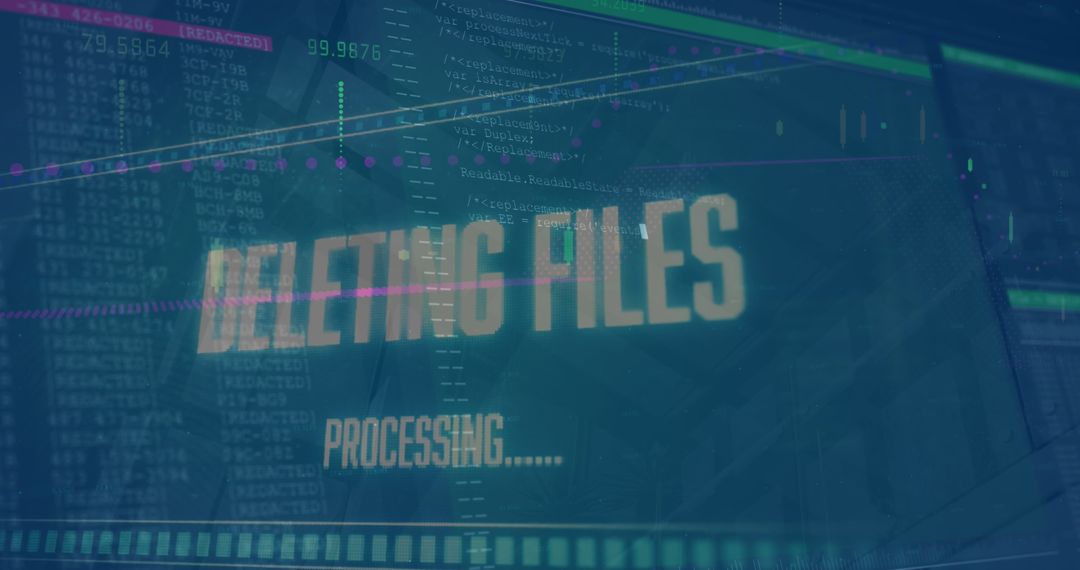 Digital File Deletion Process with Data Overlay