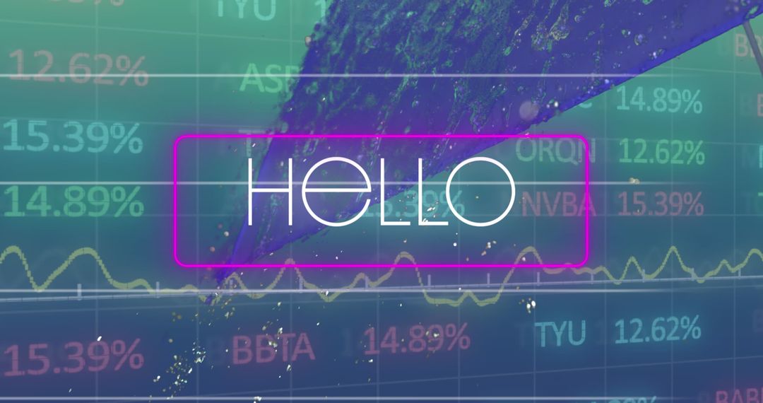 Futuristic Greetings Over Stock Market Trends and Patterns