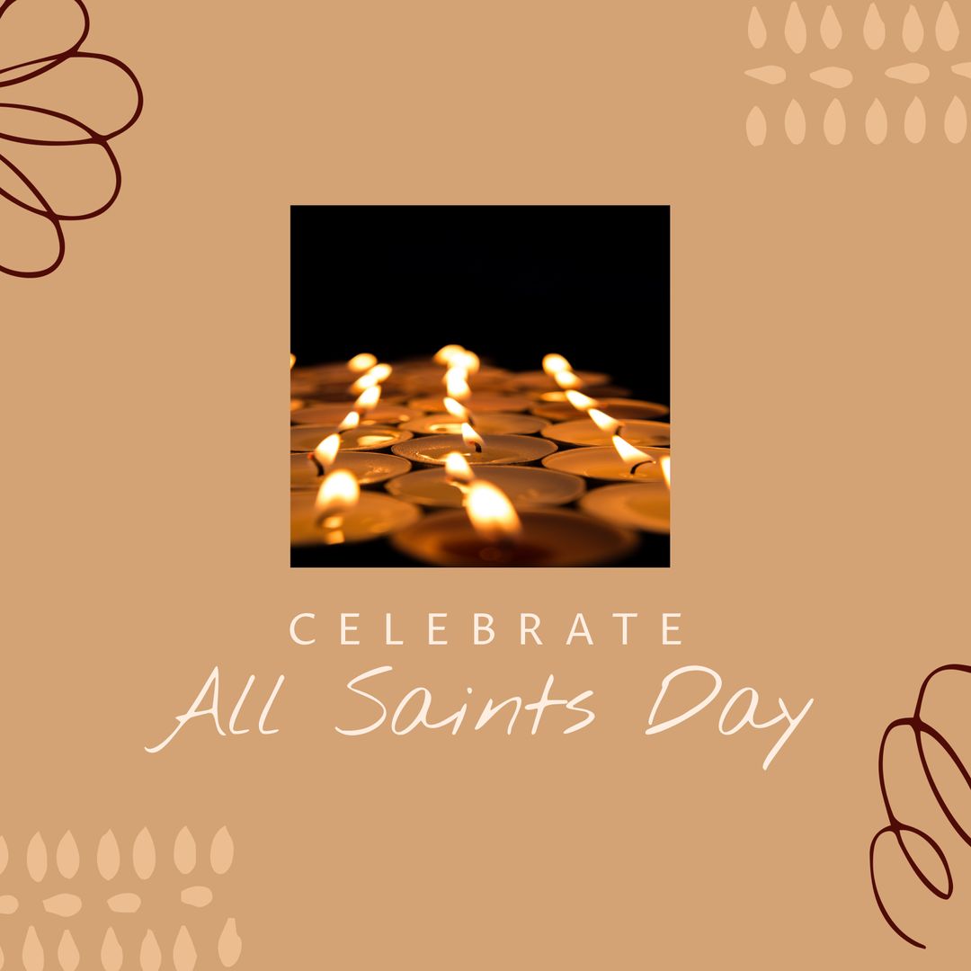 All Saints Day Celebration With Lit Candles