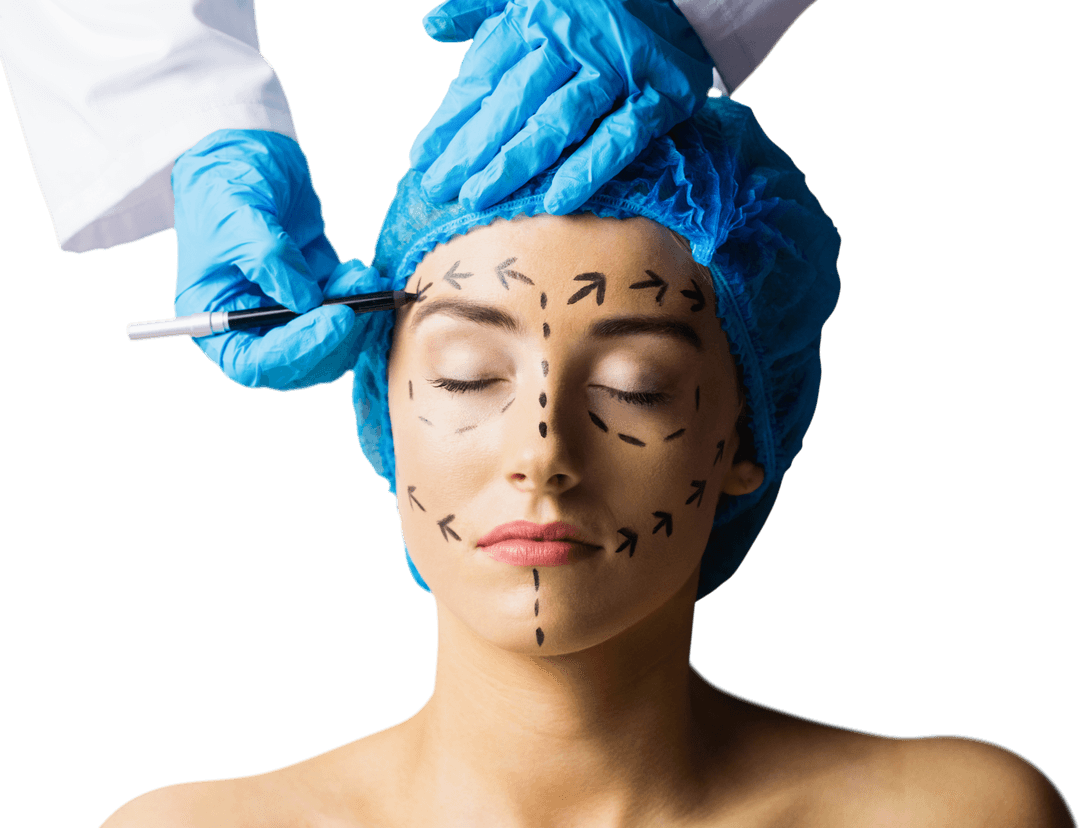 Transparent View of Patient Preparing for Plastic Surgery Procedure