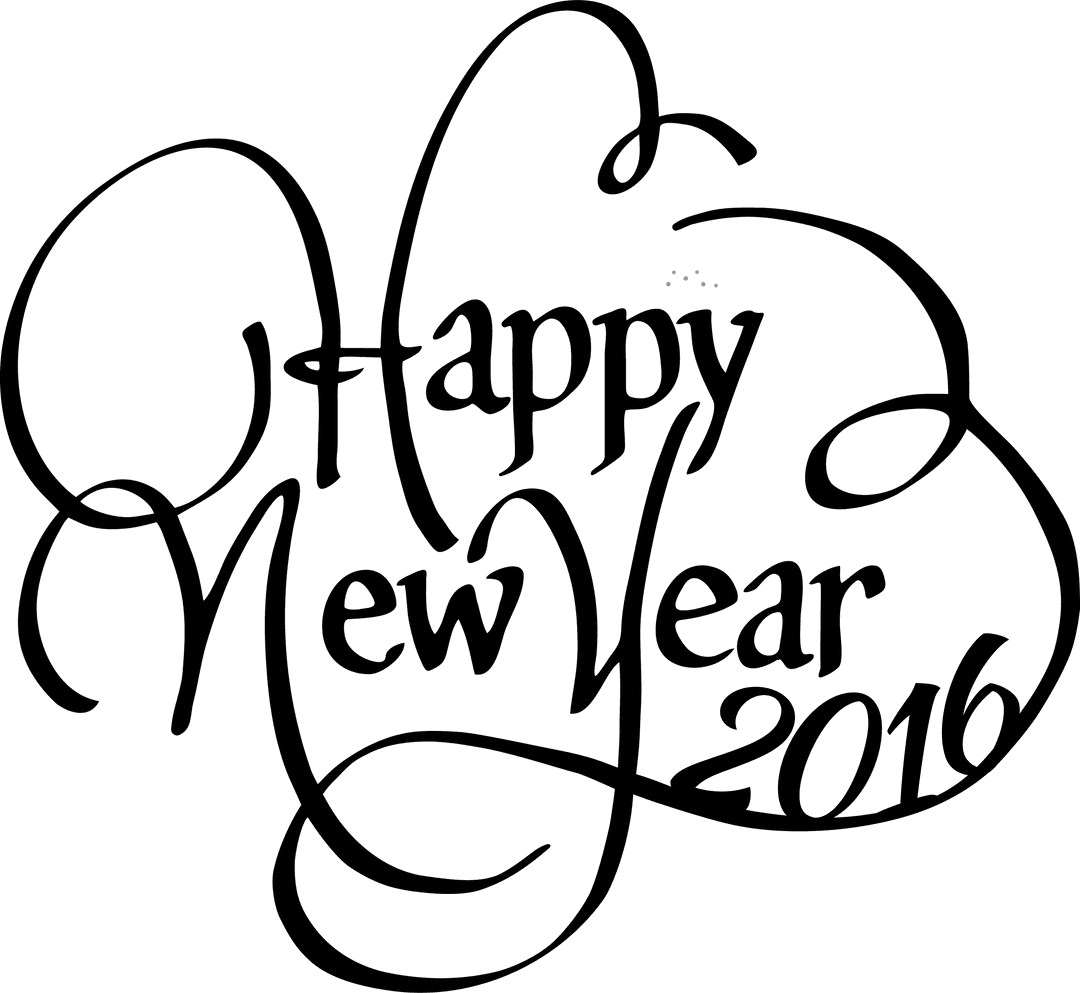 Happy New Year 2016 Transparent Text Design