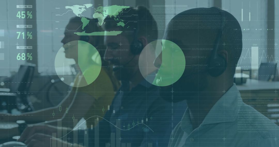 Financial Data Processing with Diverse Business Team in Modern Office