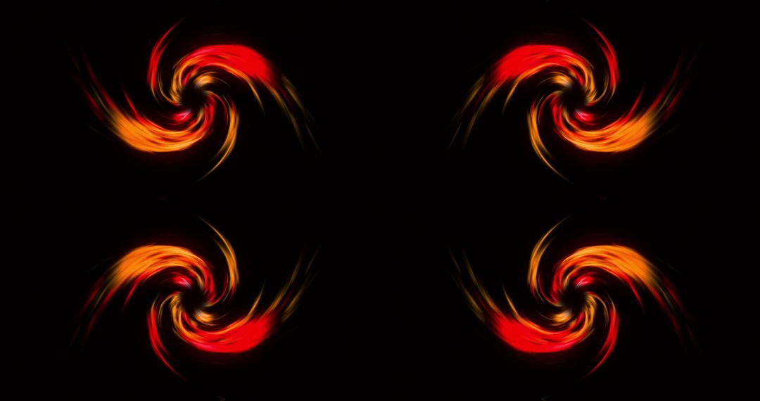 Glowing Abstract Light Trails on Black Background