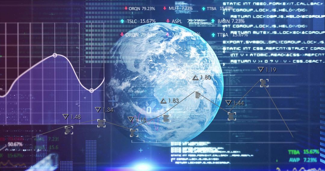 Futuristic Dashboard with 3D Earth Globe and Data Analytics