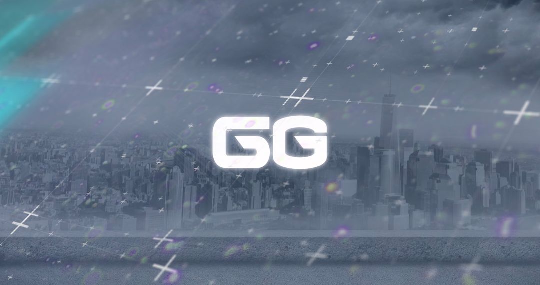 6G Technology Concept Overlooking Modern Cityscape